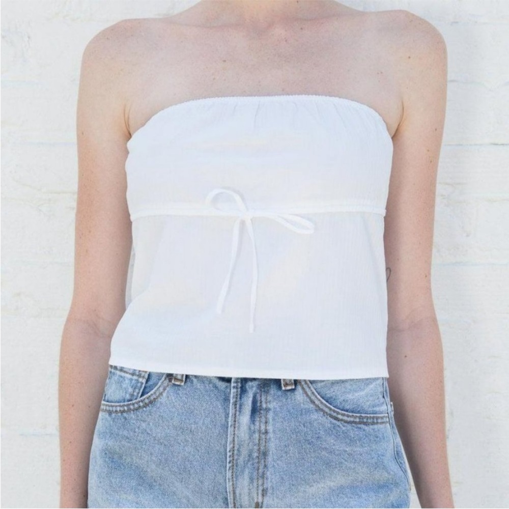 White Strapless Top